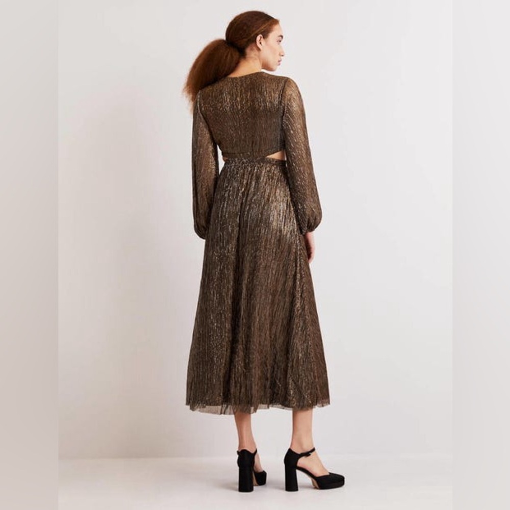Boden Maxi Cut-Out Party Dress Gold - Size 16 NWT - Picture 4 of 15